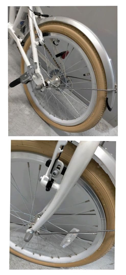 【カズ】FIAT ホワイト 折りたたみ自転車　20インチ