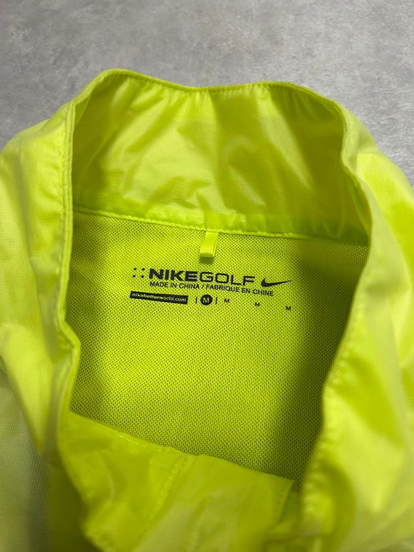 未使用級 Nike Golf 蛍光イエロー ジャケット M ウインドジャケット