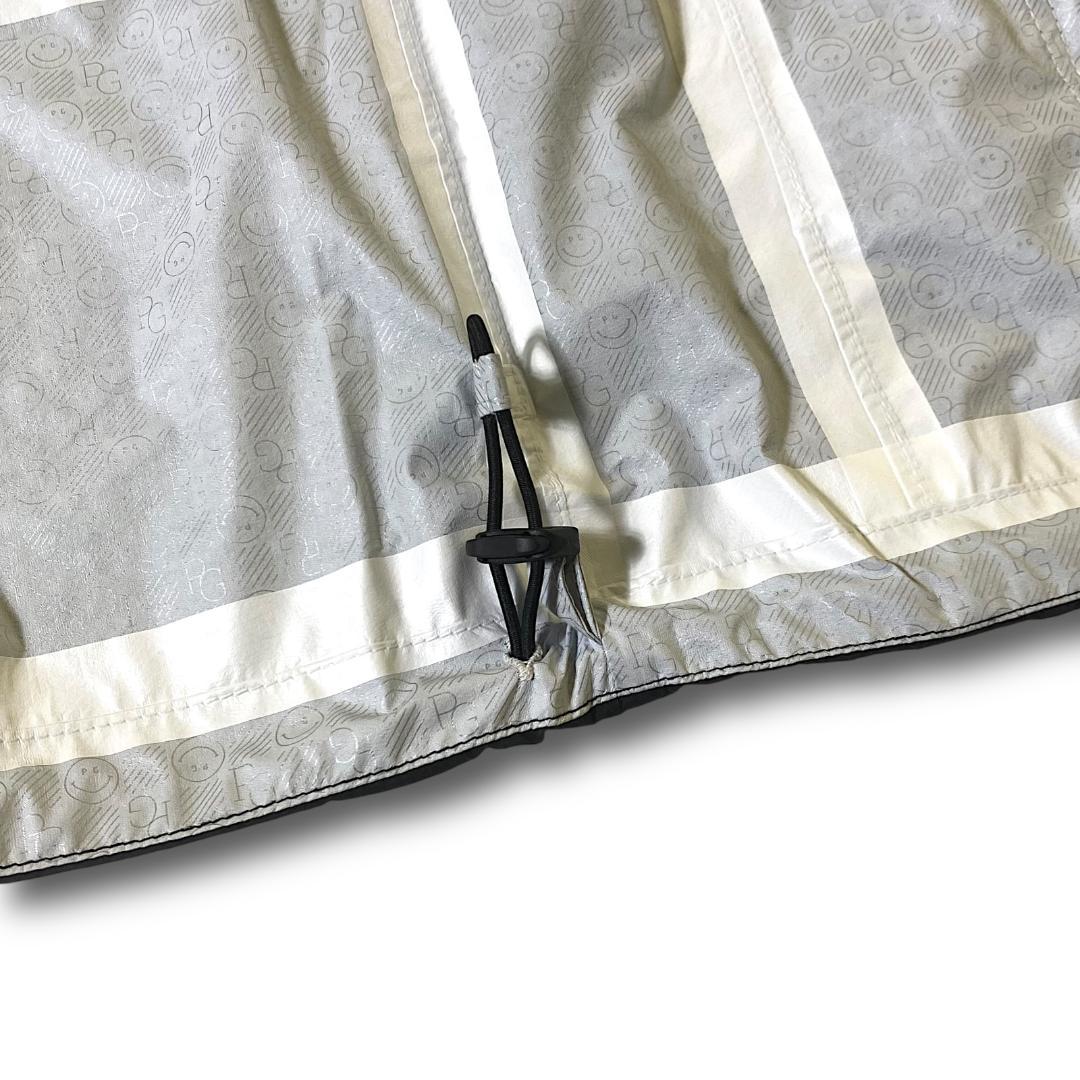 1 新品 パーリーゲイツ ビッグロゴ 半袖にもなる! レインジャケット ブラック