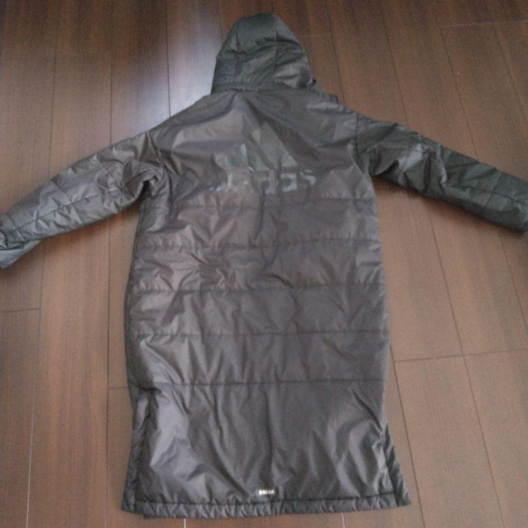 adidas フリース内側 ベンチコート 黒/赤　裏ボア　160㎝