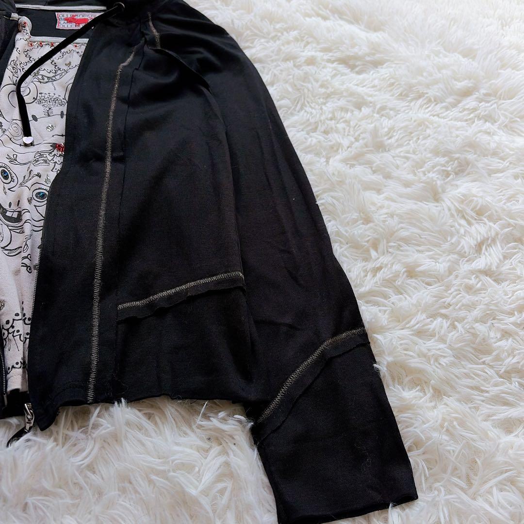 ALBEROBELLO アルベロベロ ブタさん カットソー切替パーカー ビジュー