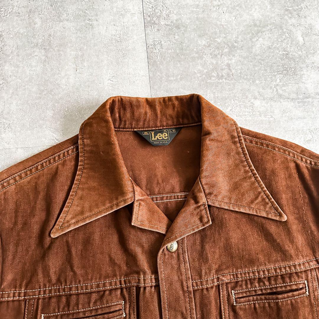 70s Lee リー USA製 ブラウン モールスキン トラッカー ジャケット