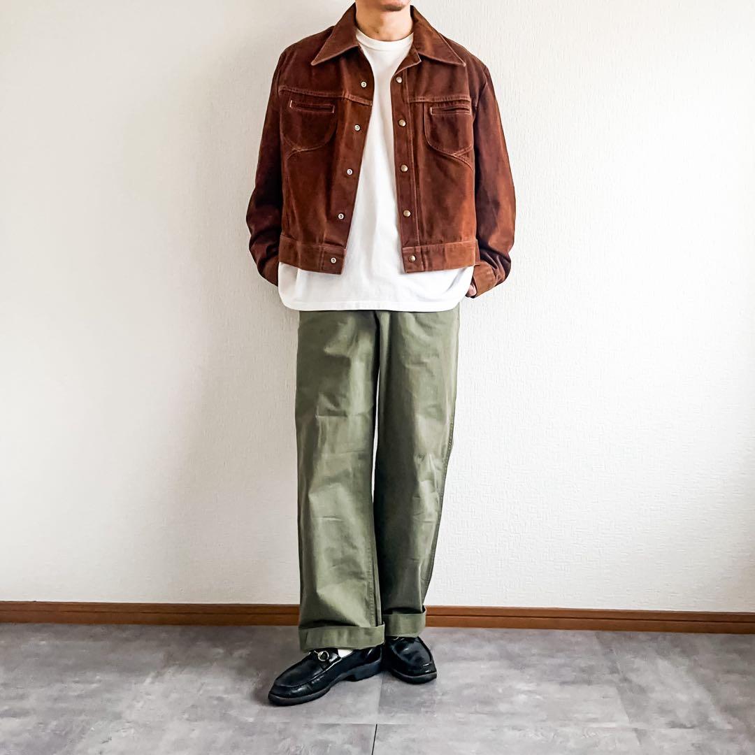 70s Lee リー USA製 ブラウン モールスキン トラッカー ジャケット