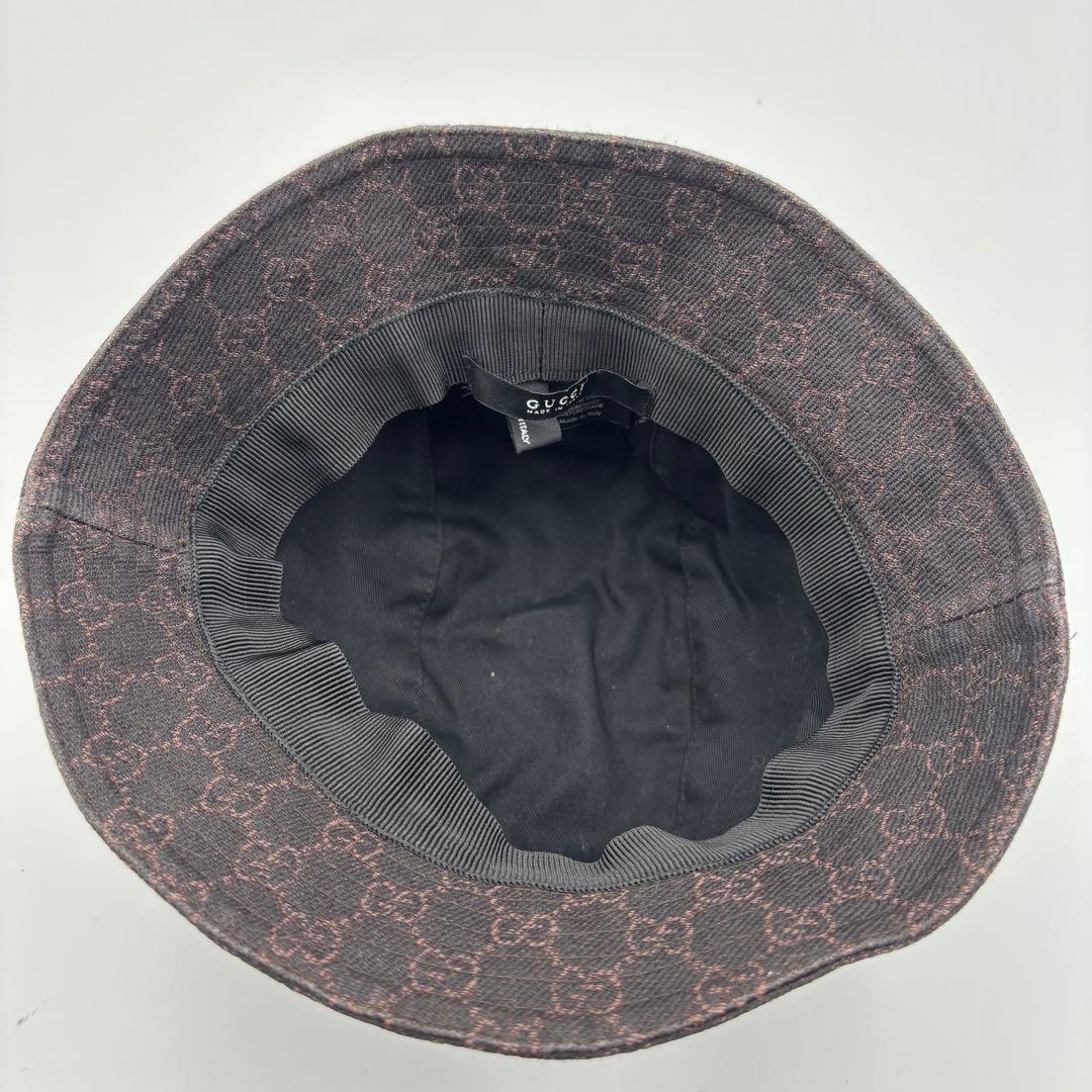 GUCCI グッチ GGキャンバス バケットハット 帽子 Mサイズ　ブラウン