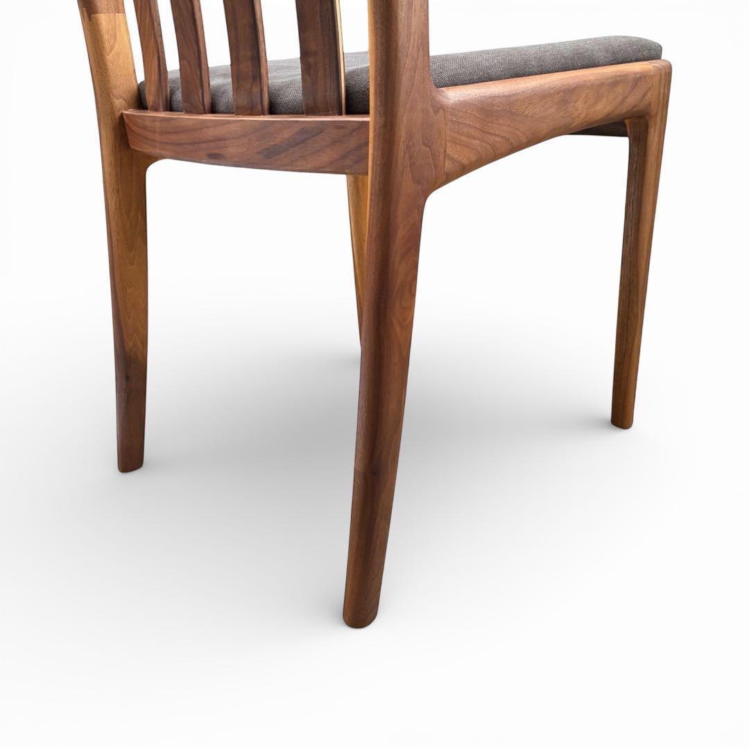 【美品】ナガノインテリア ウォールナット無垢材 ダイニングチェア オイル仕上げ①