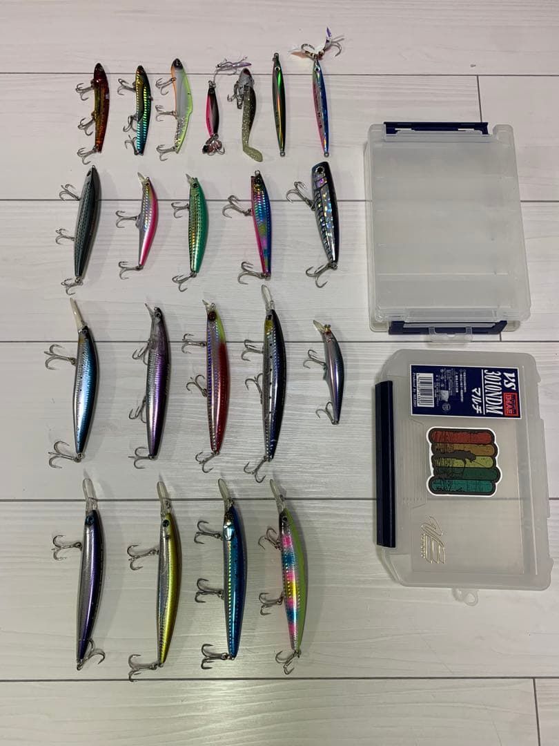 青物ルアー19個セット　撃投ジグ2個　ケース付き　引退セット