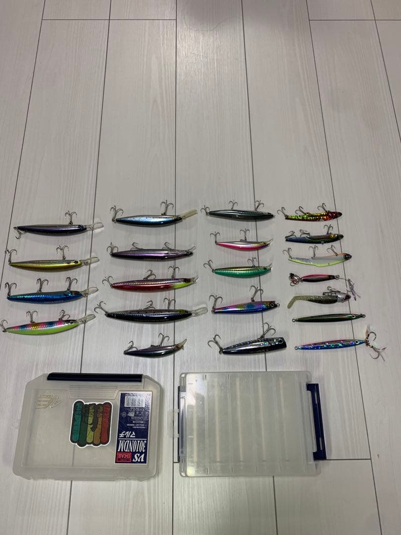 青物ルアー19個セット　撃投ジグ2個　ケース付き　引退セット