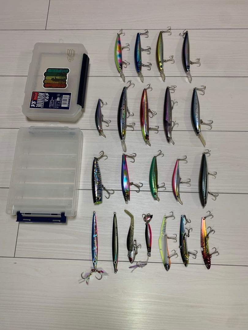 青物ルアー19個セット　撃投ジグ2個　ケース付き　引退セット