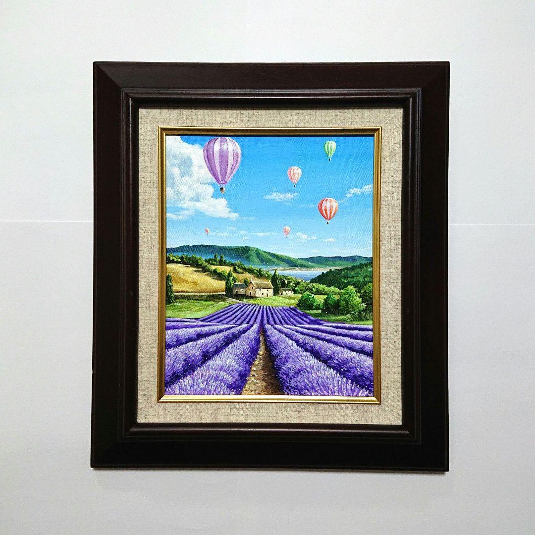 【ラベンダー】アクリル画 F3 風景画 絵画