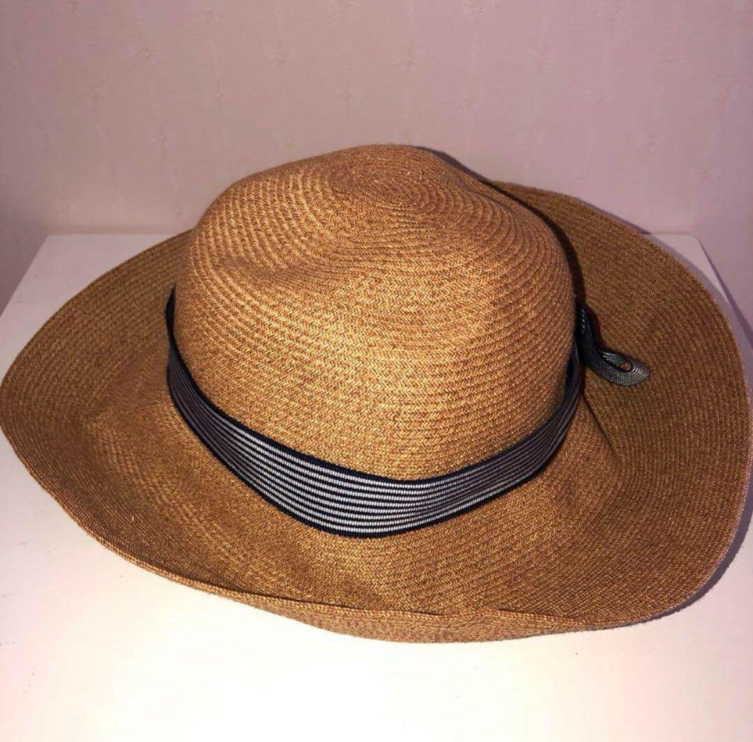 ヴィヴィアンウエストウッド ストライプリボンストローハット(麦わら帽子)中古美品