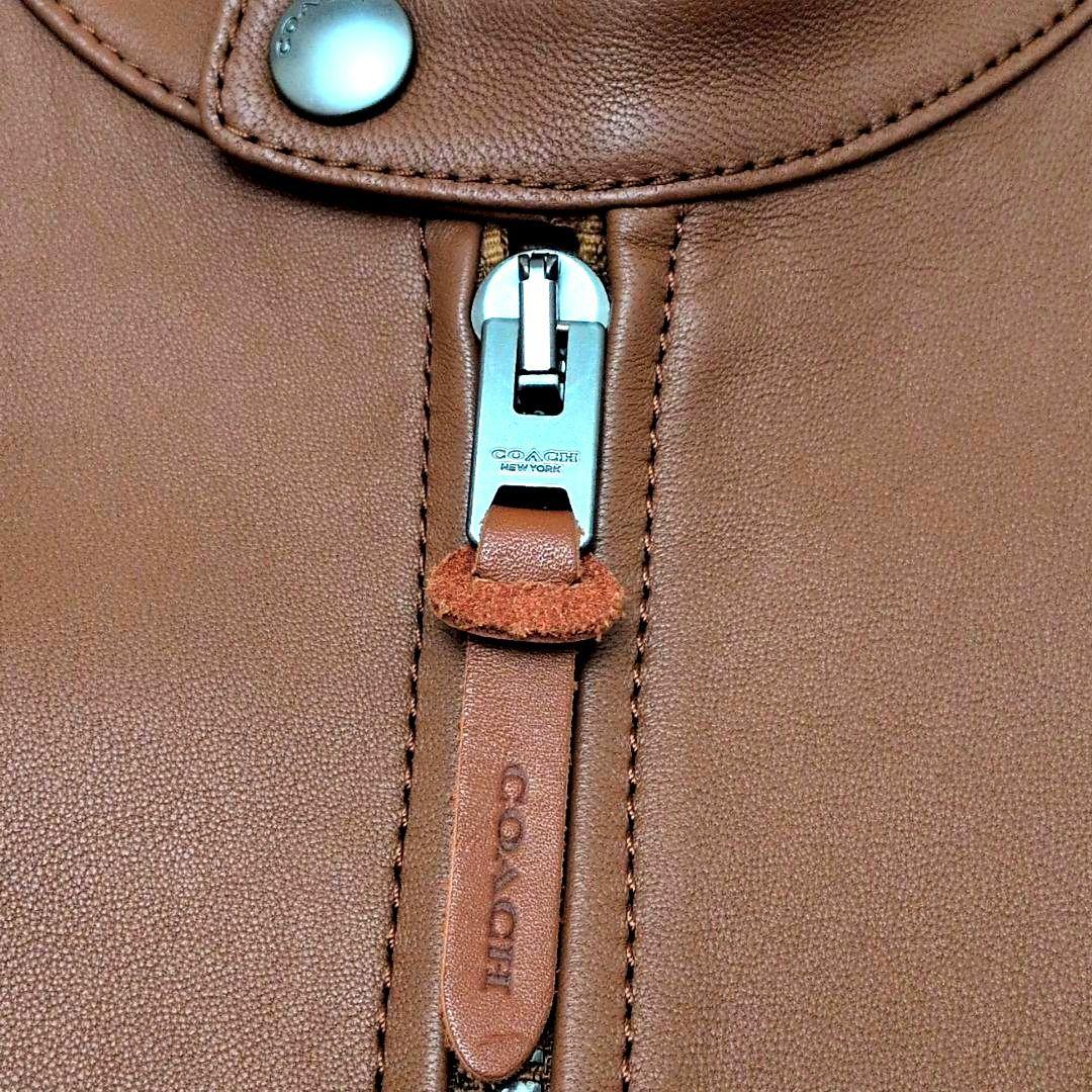 【M相当 極美品 近年モデル】コーチ　ラムレザー　ライダースジャケット　シングル