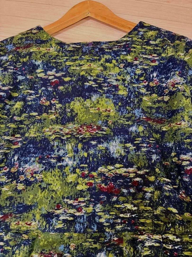 ★ぷぴっつさま専用★ モネ　睡蓮ワンピース フェリシモ ワンピース　L 麻綿