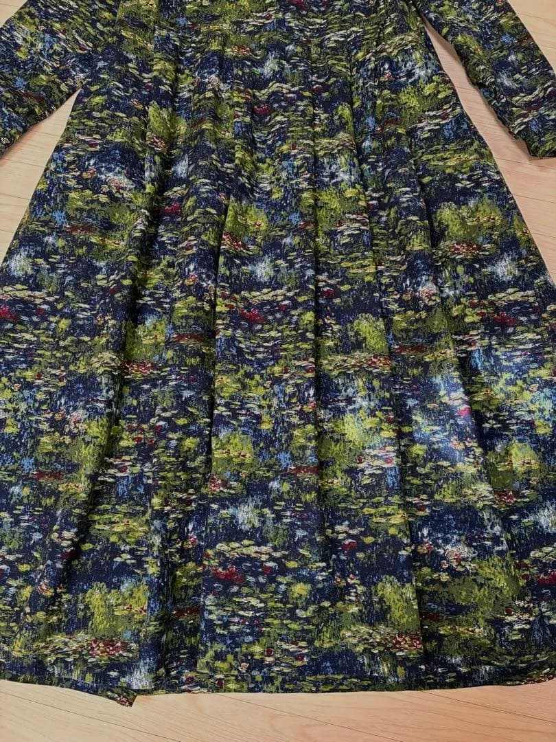 ★ぷぴっつさま専用★ モネ　睡蓮ワンピース フェリシモ ワンピース　L 麻綿