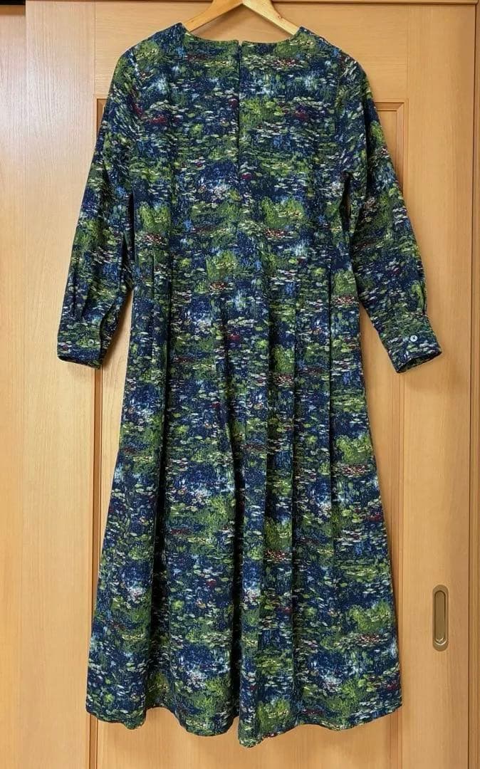 ★ぷぴっつさま専用★ モネ　睡蓮ワンピース フェリシモ ワンピース　L 麻綿