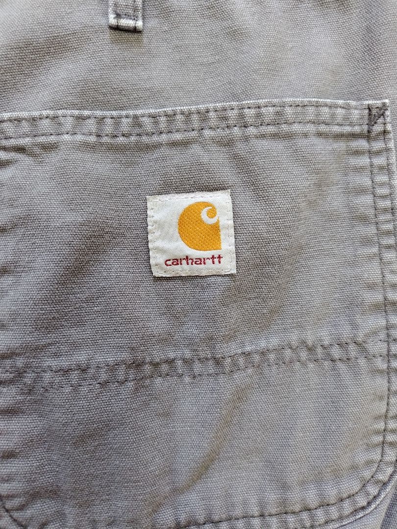 【美品】Carhartt シングルニー ワークパンツ グレー CHR