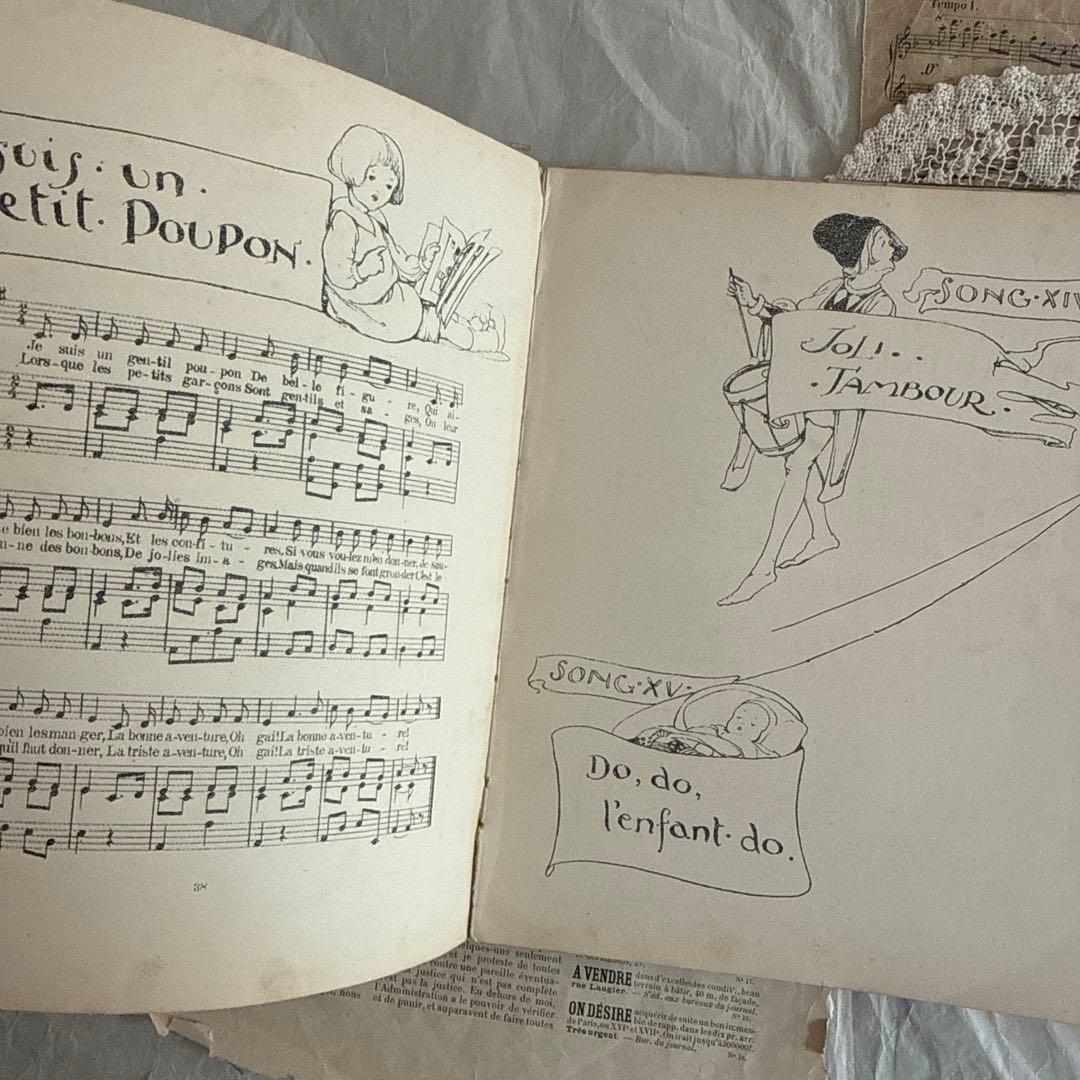 稀少フランス楽譜絵本アンティーク洋書イギリス古書ジャンクジャーナル児童書