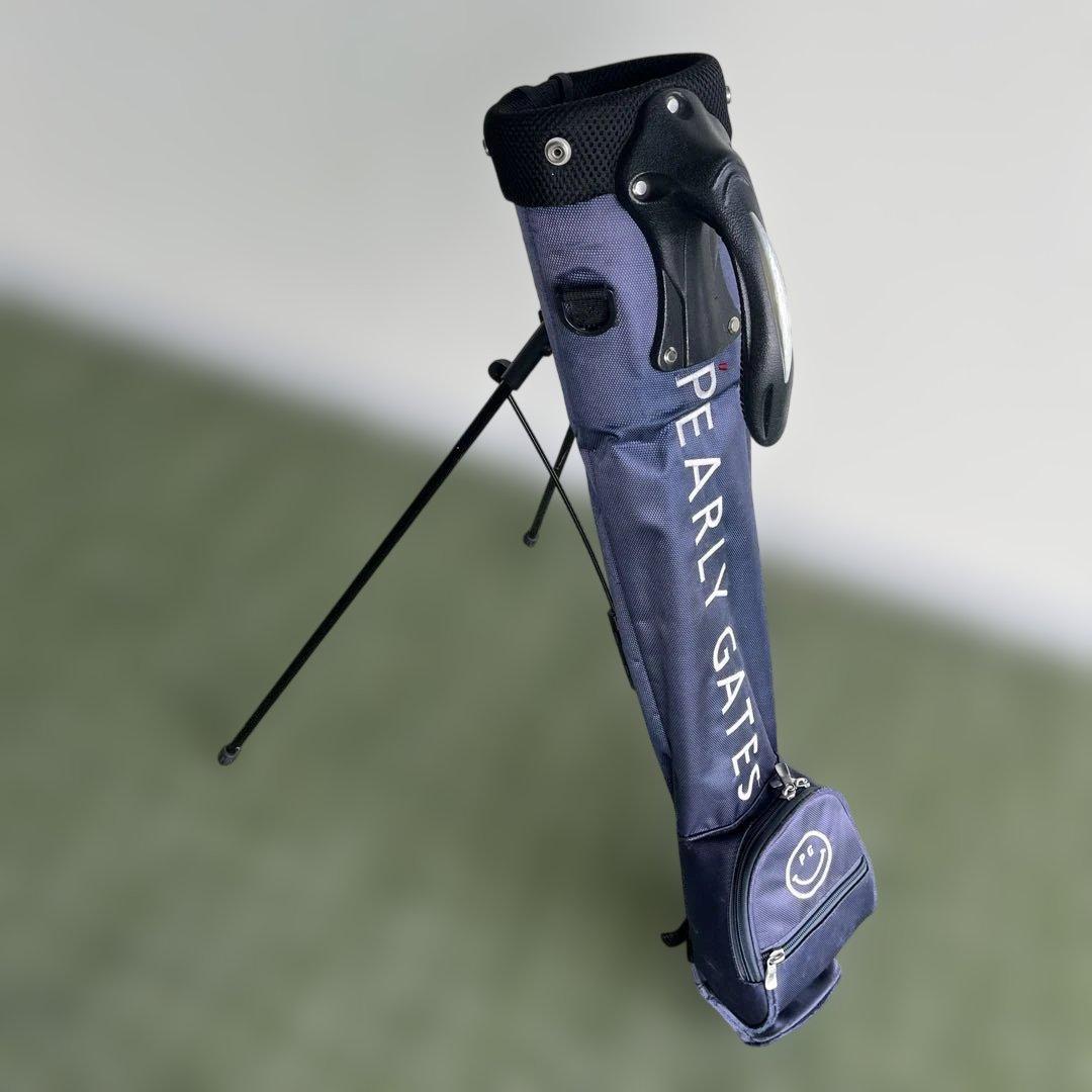 PEARLY GATES 軽量 セルフスタンドバッグ ネイビー フードカバー付