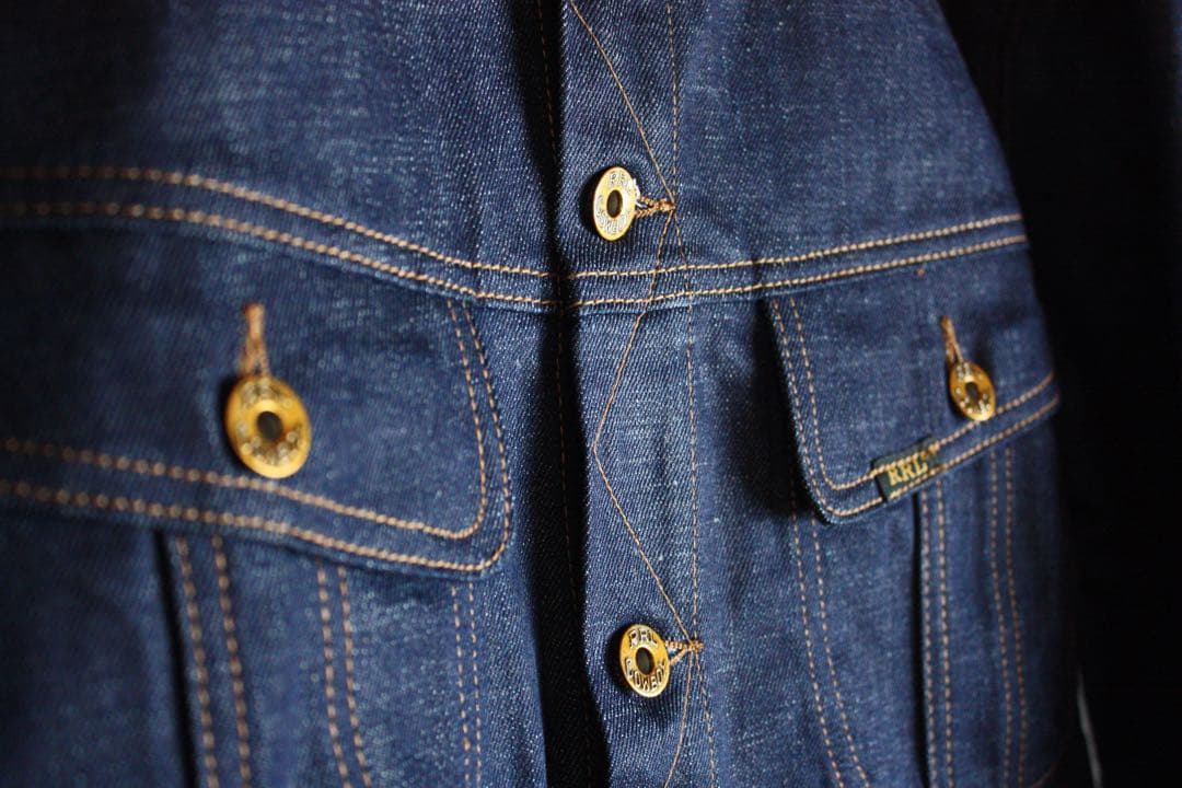 【極希少未洗い】RRL ダブルアールエル デニムジャケット 濃紺 セルビッジ L