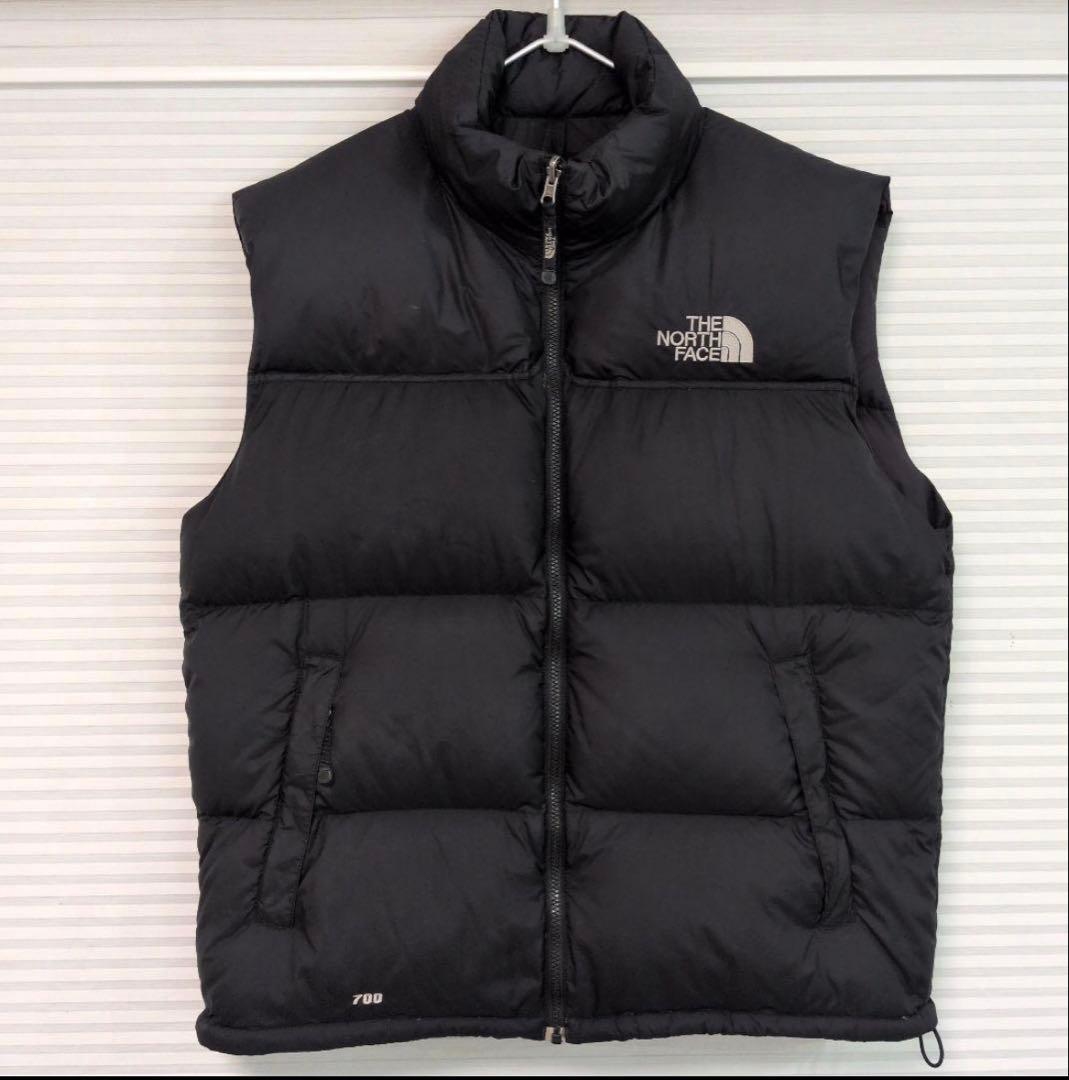 XL 美品 センターロゴ NORTH FACE ヌプシ ダウンベスト 黒 ノース