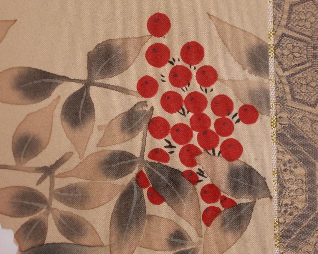 【模写】日本画 光翠 四季花 絹本 掛軸 彩色 草花 MA986