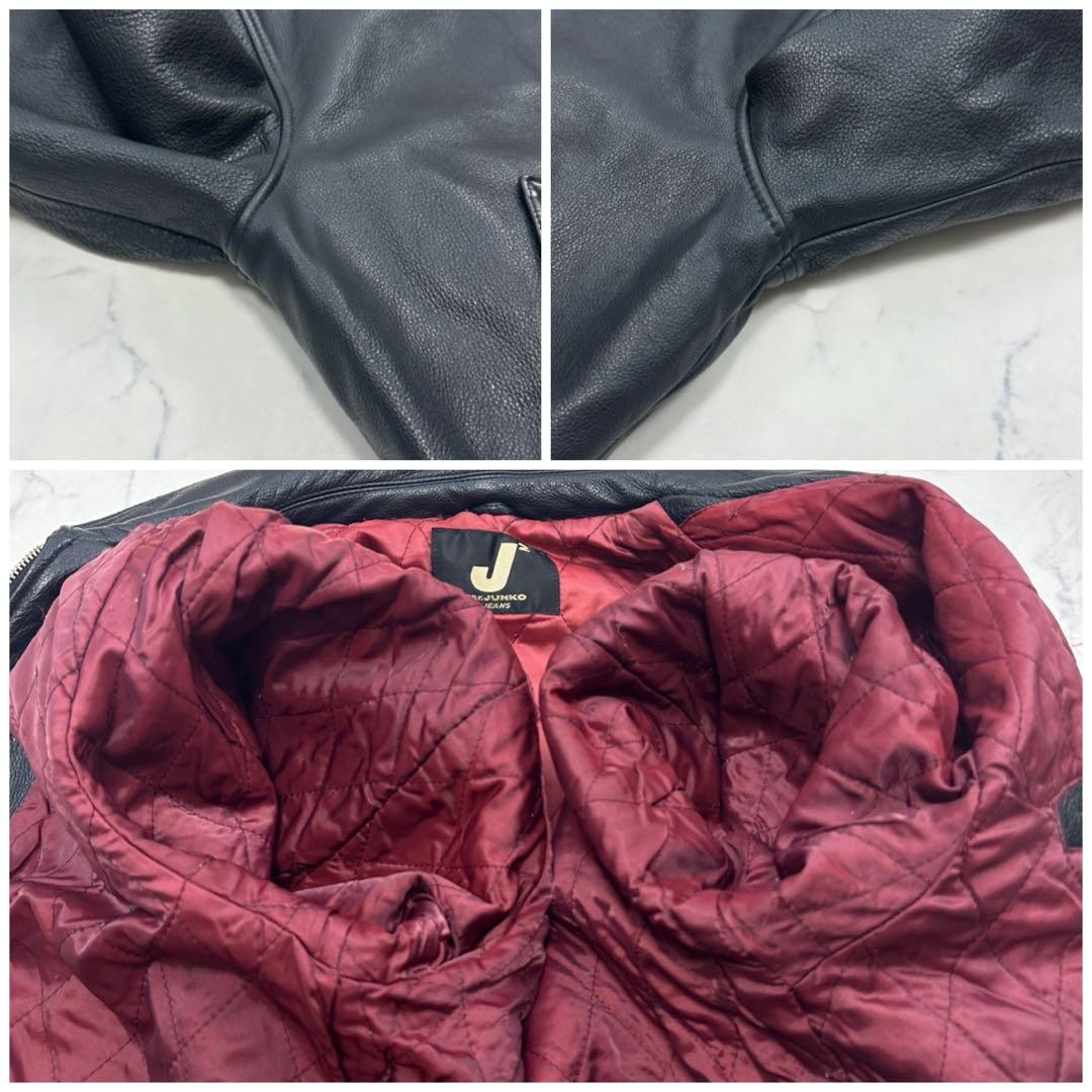 希少【Mr.JUNCO】背面イーグル型押し 牛革 オールレザー ジャケット L