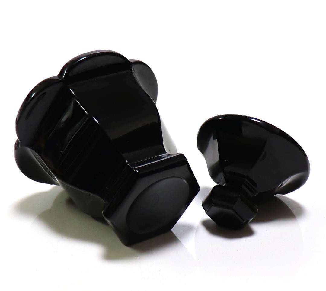 バカラ 激レア 漆黒 廃版 ジャムポット ブラッククリスタルガラス製蓋物 ジャー