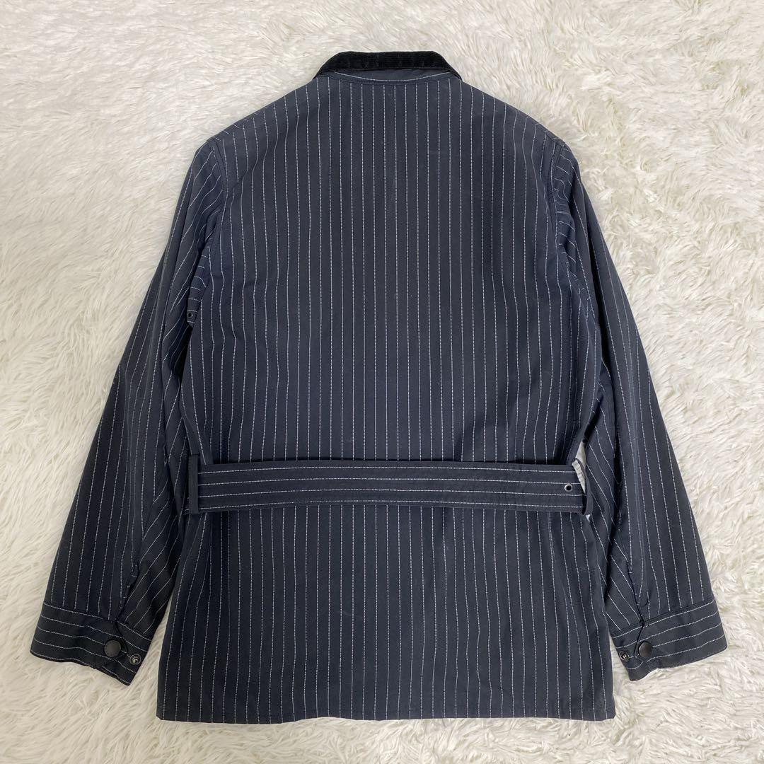 バブアー シップス別注 ピンストライプ オイルド モーターサイクル ジャケット