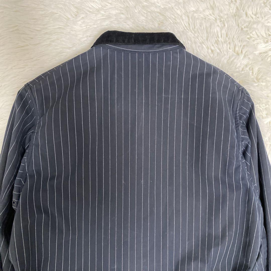 バブアー シップス別注 ピンストライプ オイルド モーターサイクル ジャケット