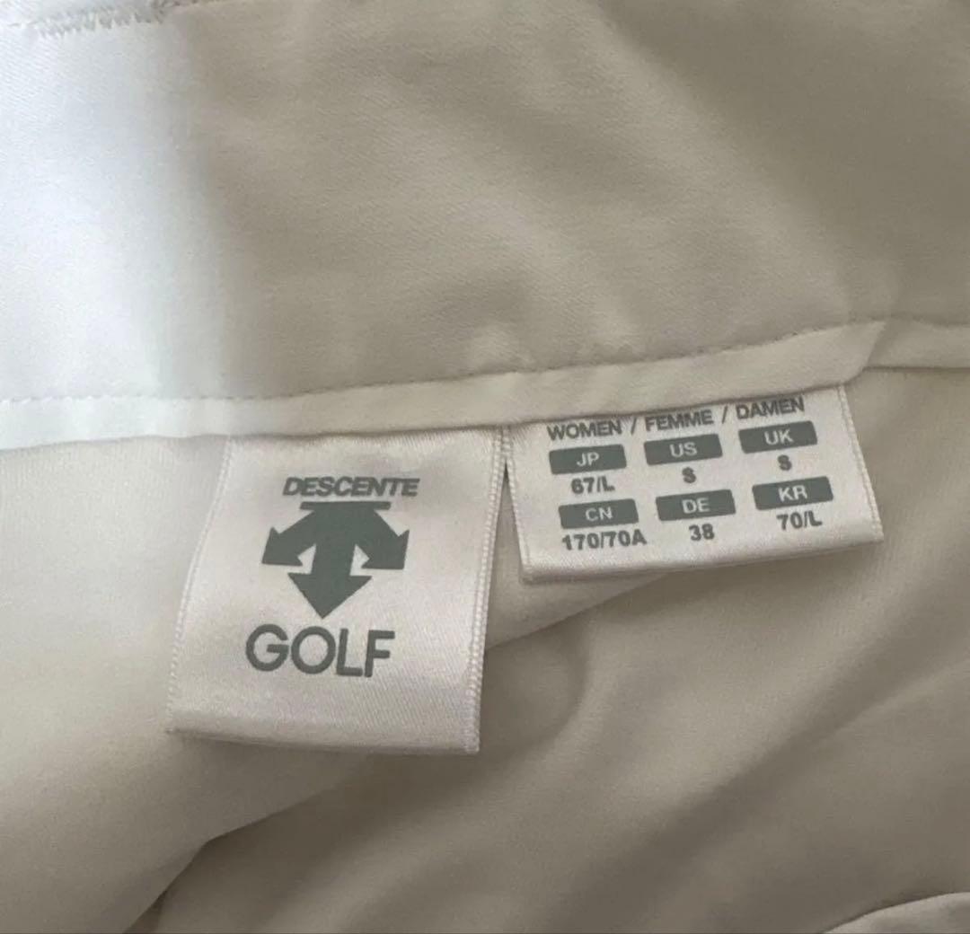 DESCENTE デサント　ゴルフ　モックネックシャツ　黒　スカート 白 L/L