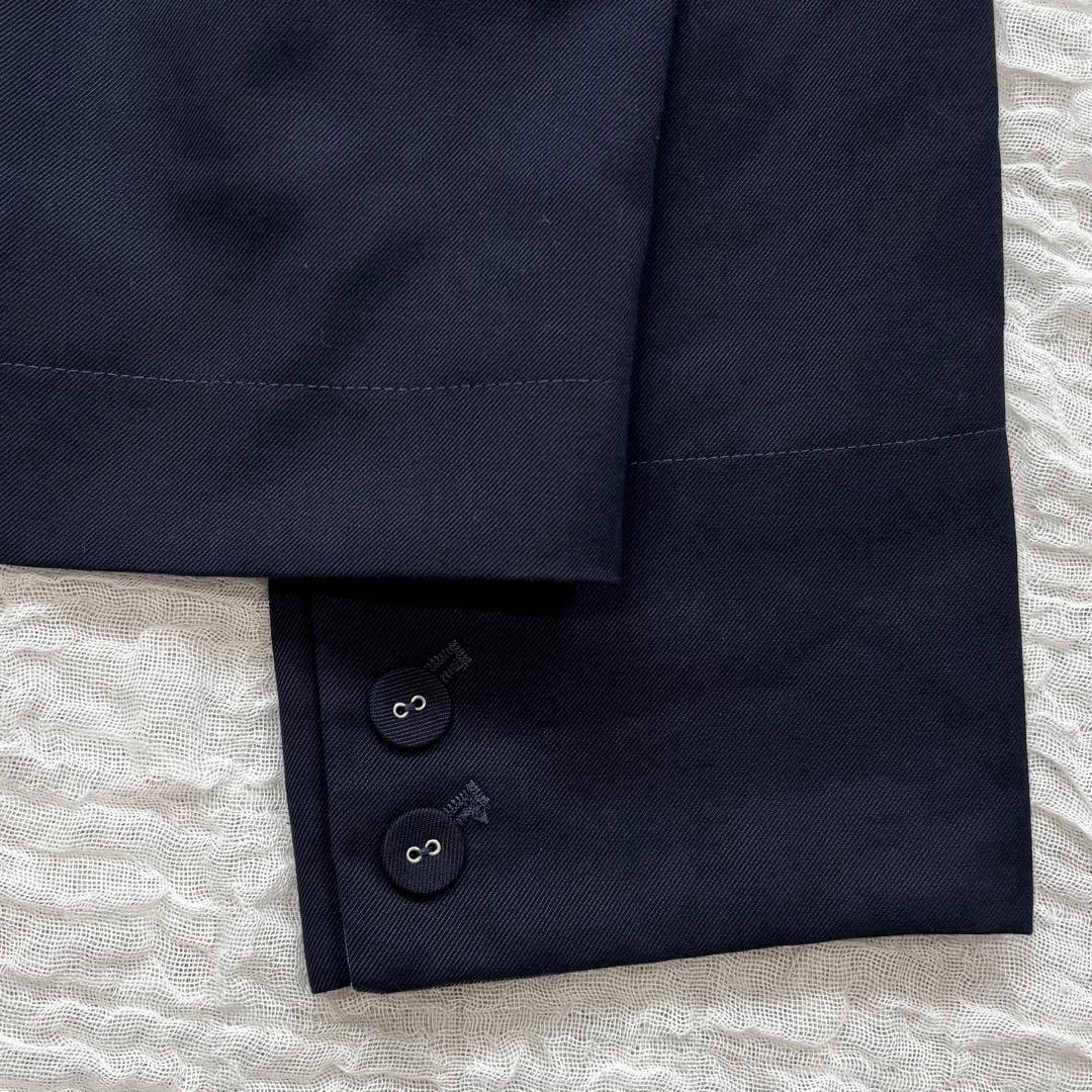 【nop de nod 】ギャバジャケット　丸襟　濃紺　M