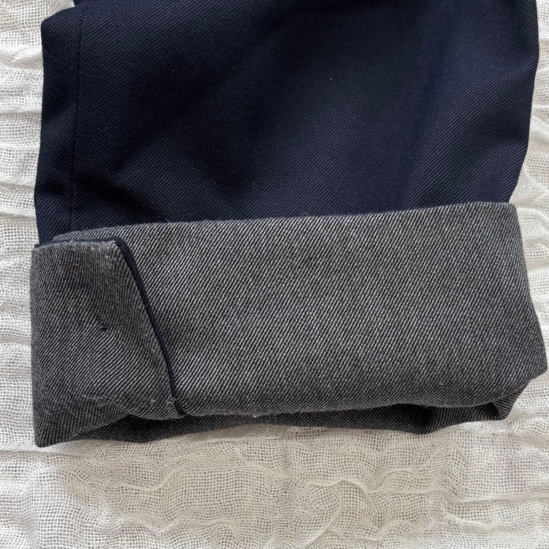 【nop de nod 】ギャバジャケット　丸襟　濃紺　M