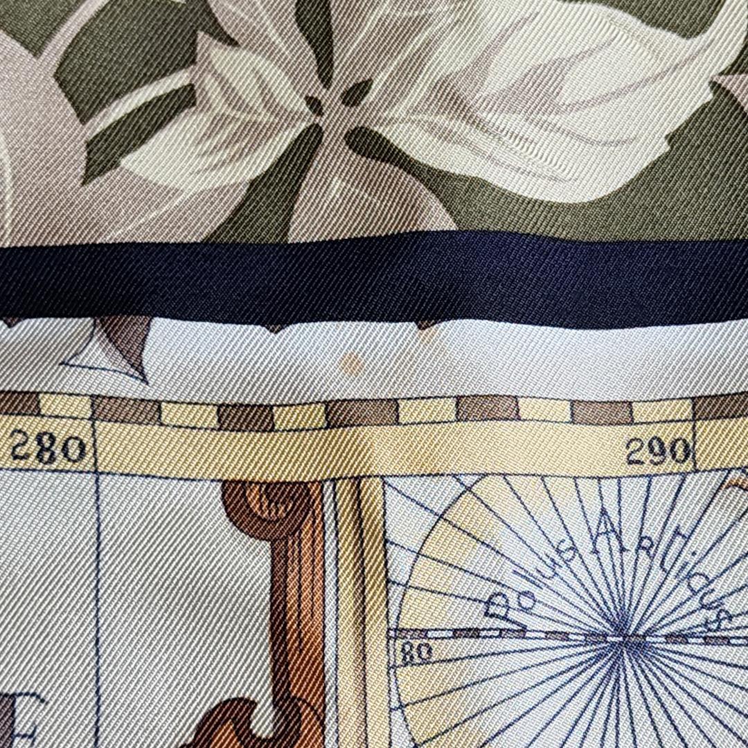 Dior ディオール スカーフ 大判 地図 海図 本 リーフ シルク グリーン