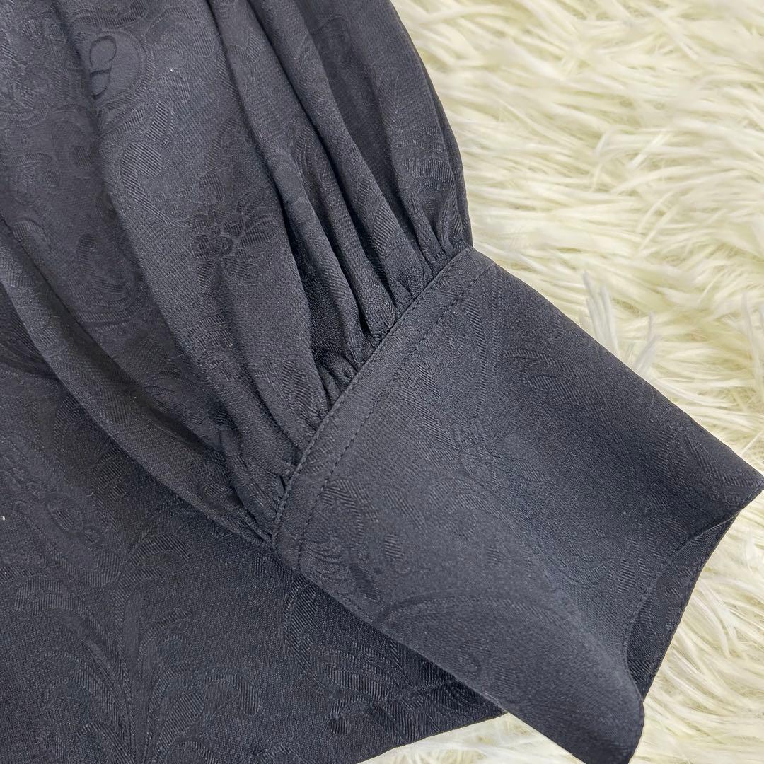 【Christian Dior】 CD シルク100% バックボタン ブラウス