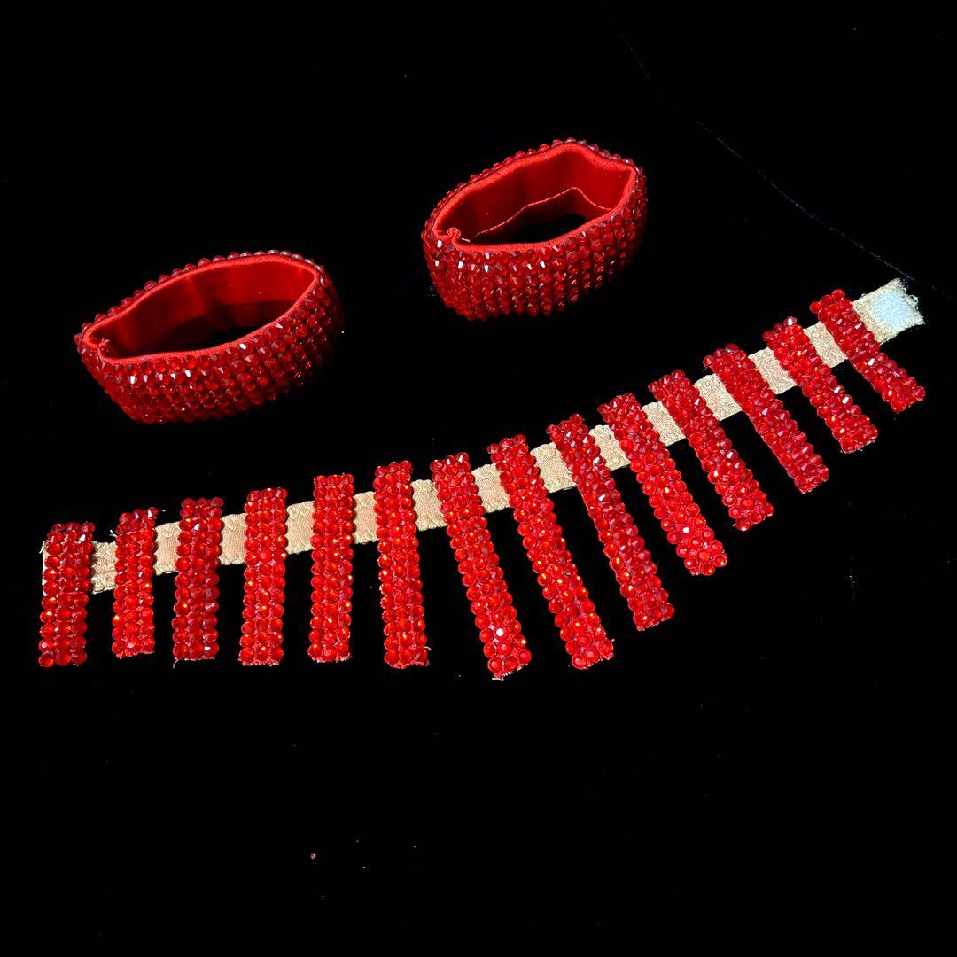 社交ダンス★ラテン フリンジドレス★レッド&アニマル柄★サイズS〜M★美品