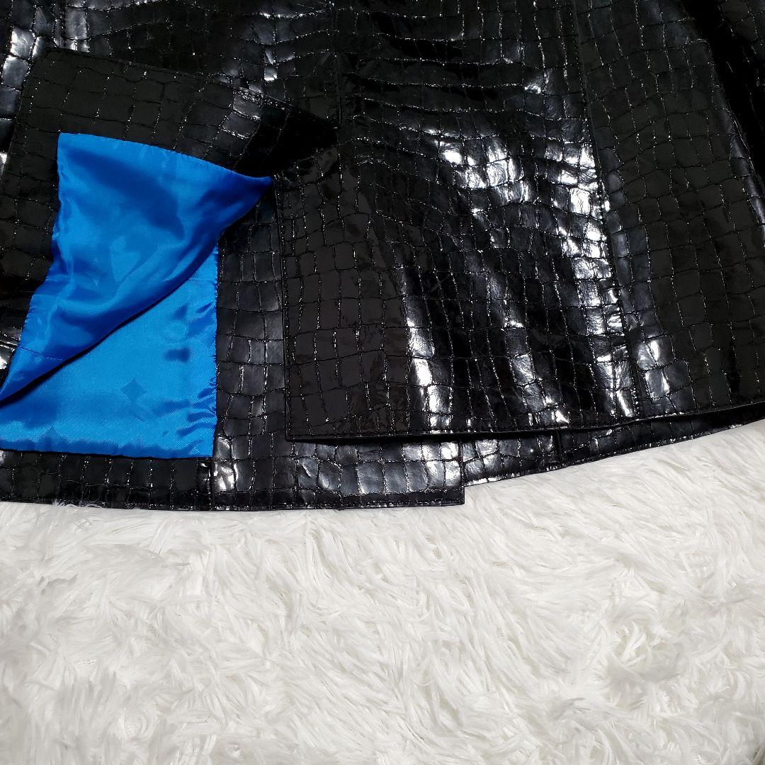 希少✨MCM　テーラードジャケット　ダブル　クロコパターン　ラムレザー　羊革　S