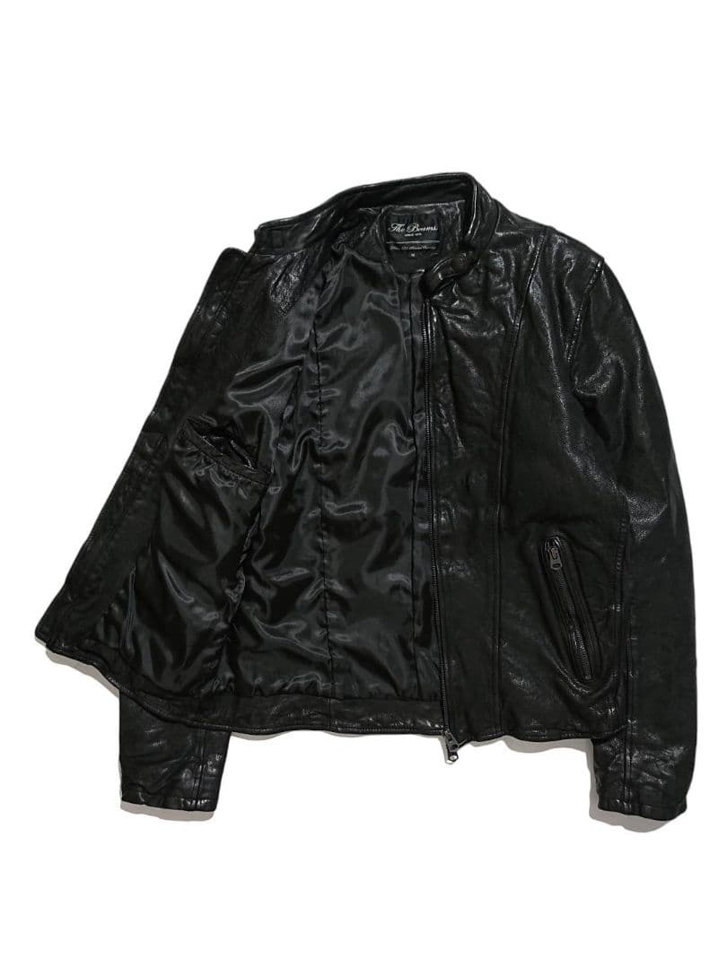 ほぼ新品 ビームス 山羊革 レザー シングル ライダース ジャケット 黒