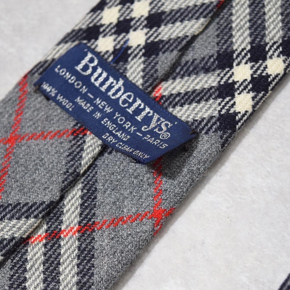 90s burberrys 英国製 バーバリー ノバチェック ウール ネクタイ