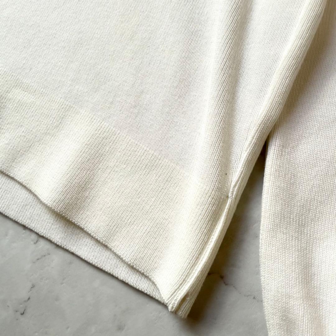 新品 PEARLY GATES Vネック セーター ニット 4 ホワイト ブルー