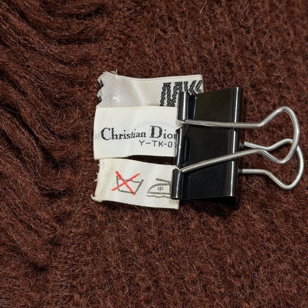 15054✨MISS DIOR ニットポンチョ ケープコート モヘヤ混 ブラウン