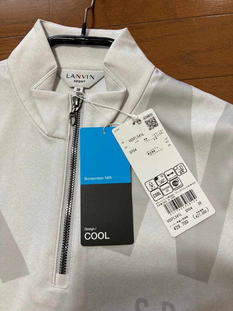 新品♪LANVIN SPORT ハーフジップ38 UV吸汗ストレッチ