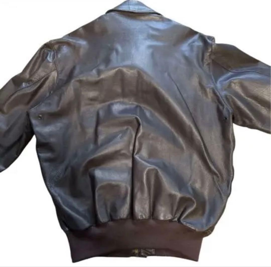 美品 USA製 L.L.Bean A-2タイプ レザージャケット ブラック XL