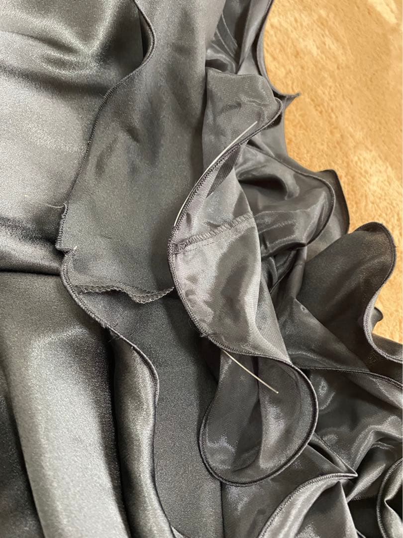 社交ダンス　ドレス　ストーン　ビジュー　黒　白　ゼブラ　Ｌサイズ