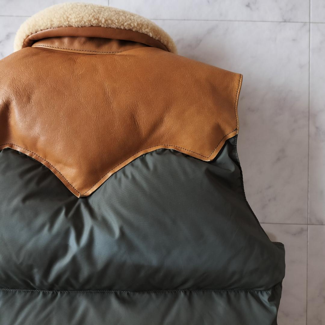 ロッキーマウンテンフェザーベッド クリスティベスト 40 L ダウンベスト 牛革