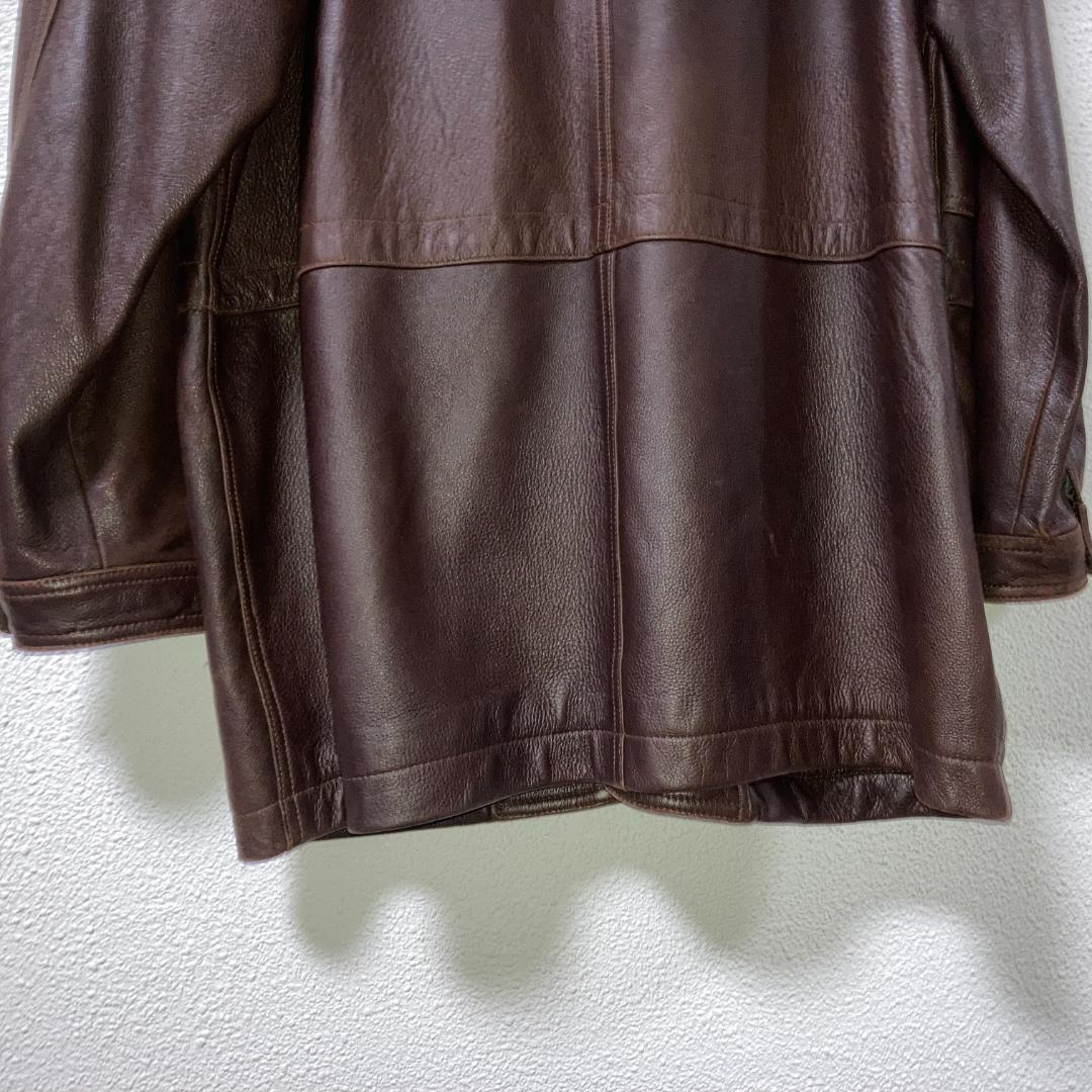 90s〜00s頃　古着 羊革 ラムレザー シープスキン カーコート本革 L