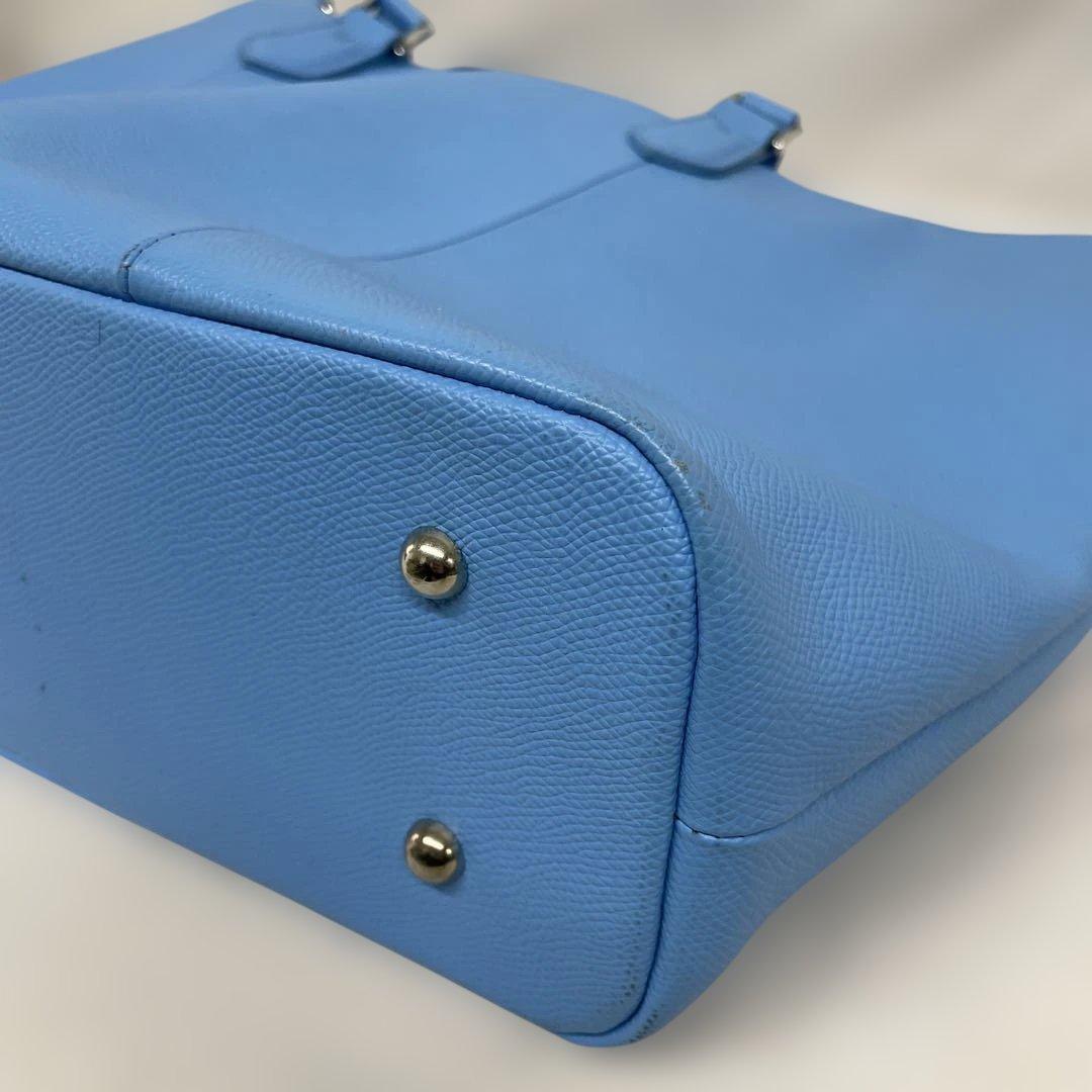 ペッレモルビダ　レザー　トートバッグ　ターコイズ　ブルー　2way ショルダー