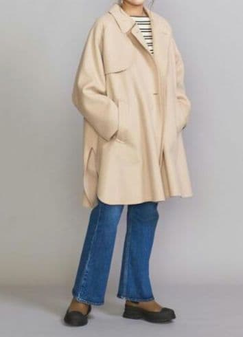 BEAUTY&YOUTH　リバーポンチョコート　ベージュ　Sサイズ