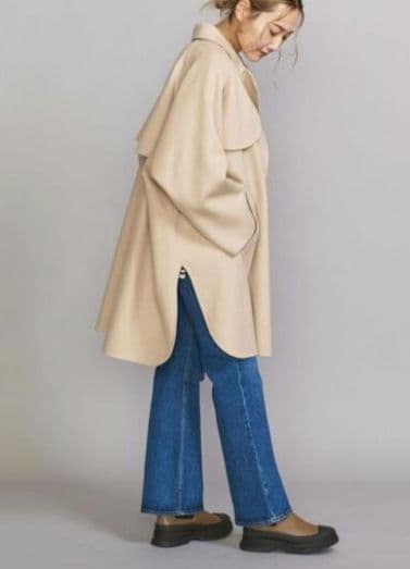 BEAUTY&YOUTH　リバーポンチョコート　ベージュ　Sサイズ