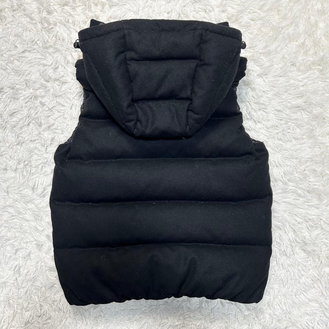 未使用級 ナノユニバース 西川ダウン ダウンベスト 黒 ブラック ウール M
