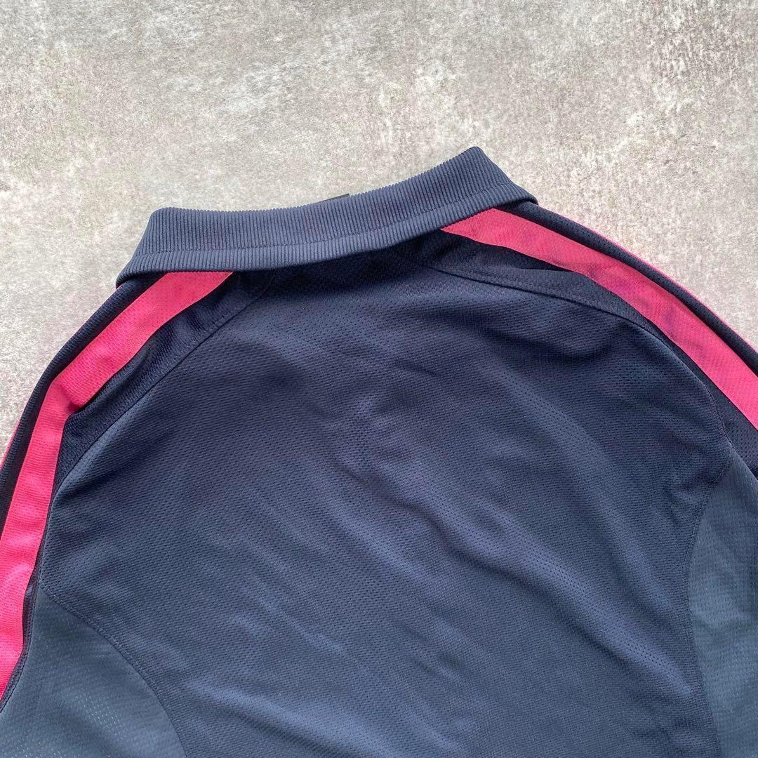 00's adidas セットアップジャージ【M】トラックジャケット　紺　ピンク