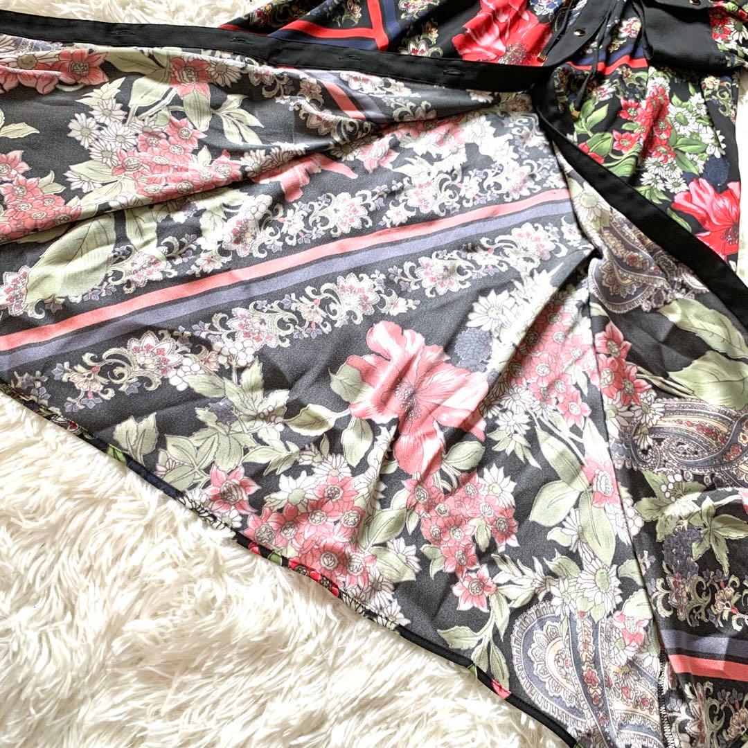 極美品✨グレースコンチネンタル ボタニカルスカーフワンピース マキシ丈 フレア